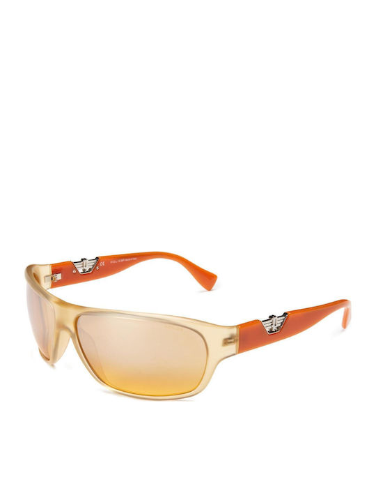 Police Men's Sunglasses with Orange Plastic Frame and Orange Lens