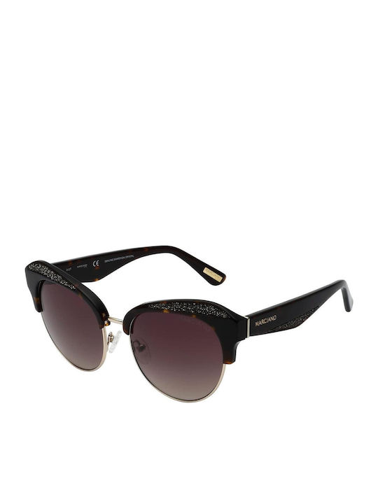 Marciano by Guess Γυναικεία Γυαλιά Ηλίου με Μαύρο Σκελετό και Καφέ Ντεγκραντέ Φακό GM0777 52F