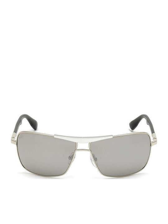 Web Men's Sunglasses with Silver Metal Frame and Gray Lens WE0280 16C