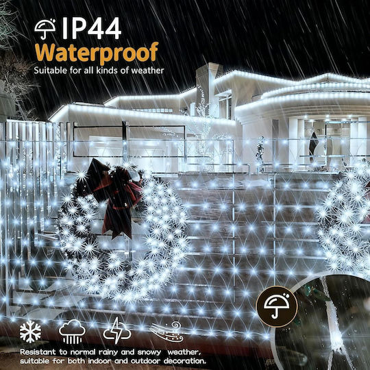 Instalație Luminoasă LED 3 m x 200 cm Alb Cald Tip Plasă