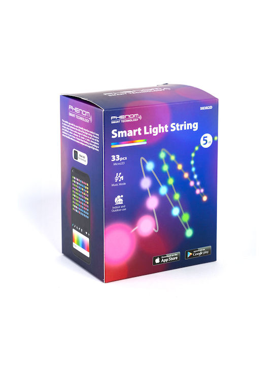 33 Luminite LED 5m RGBIC USB în Șir