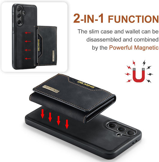 DG.MING Wallet Δερματίνης / Tempered Glass Μαύρο (Galaxy A35)