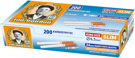 Του Παππού Τσιγαροσωλήνες Slim 6.5mm Μπλε 200τμχ
