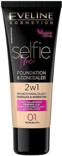 Eveline Cosmetics Selfie Time Foundation & Concealer Covering Moisturizing Foundation Concealer 05 Beige 30ml