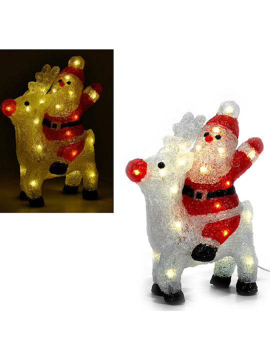 Illuminated Santa Claus Electric in Reindeer