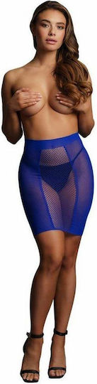 Синя Дишаща Висока Пола Le Désir High Waist Fishnet Skirt One Size Blue