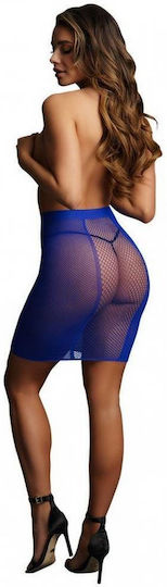 Синя Дишаща Висока Пола Le Désir High Waist Fishnet Skirt One Size Blue