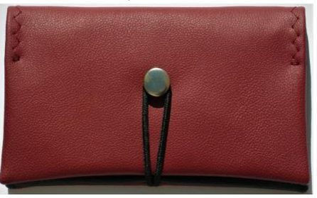 Simona Leather Tobacco Pouch Burgundy Handmade with Cord