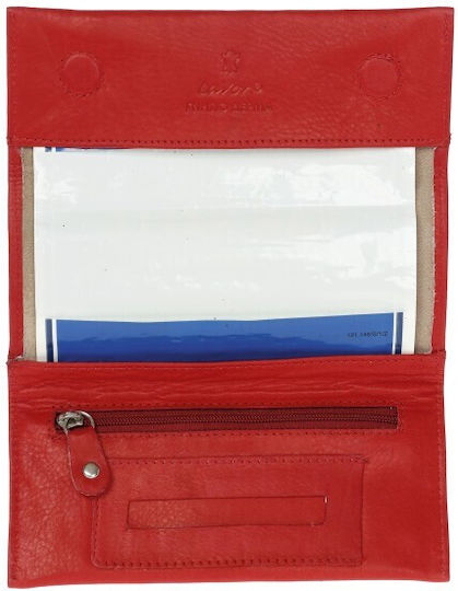 Lavor Leather Tobacco Pouch with Magnetic Closure 15x7.5cm Red Tobacco Pouch