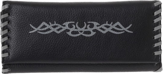 Lavor Leather Tobacco Pouch Black with Magnet Closure 16.5x7.5cm