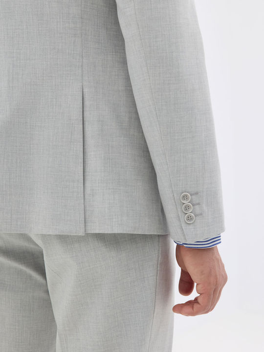 Men’s Suit Jacket with Slim Fit Light Gray