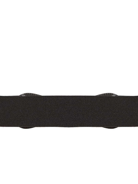 Celestino Women's Elastic Belt Leatherette Details Black