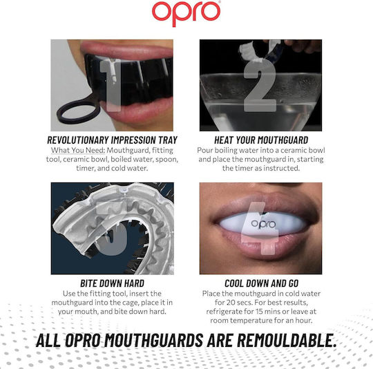 Επίσημη Μασέλα Opro Instant Custom Fit Mouthguard Ufc Fighter Topuria Black Red Gold