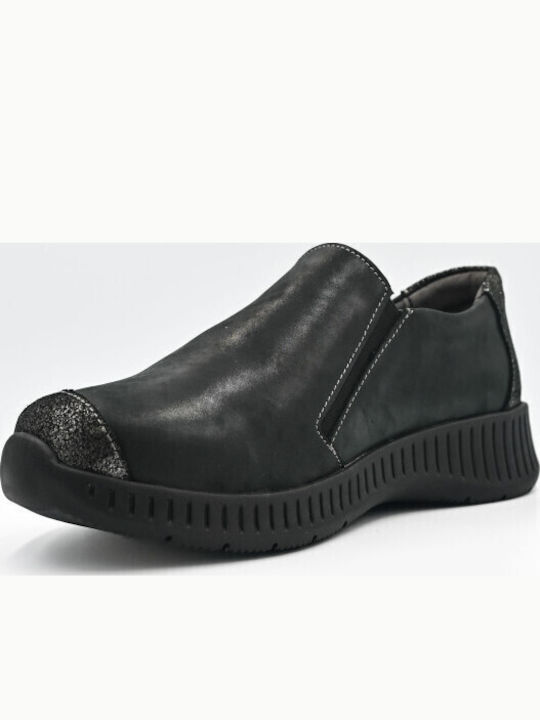 Anatomic Women's Leather Black Slip-Ons