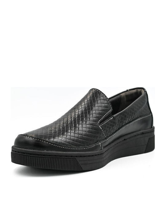 Ανατομικά Γυναικεία Slip-On Δερμάτινα Γκρι