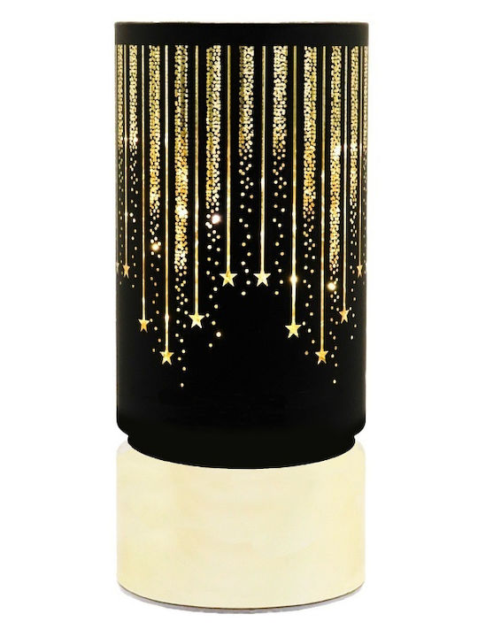 Forever Christmas Glass Black Battery Lantern 20x9cm