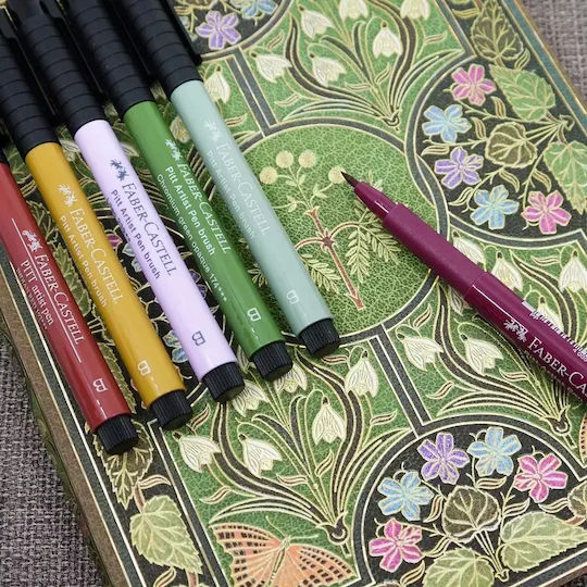 Комплект от 12 пастелни цвята четки Faber-Castell Pitt Artist Pen