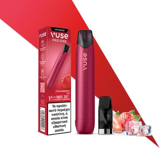 Vuse Pro One Kit Stilou Cu Baterie Încorporată Roșu Strawberry Ice 20mg