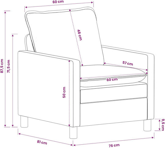 Set Mobilier Living Scaun Cu 2 Locuri și Fotoliu