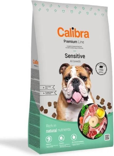Calibra Premium Sensitive 12kg Ξηρά Τροφή Σκύλων χωρίς Σιτηρά & Γλουτένη με Αρνί