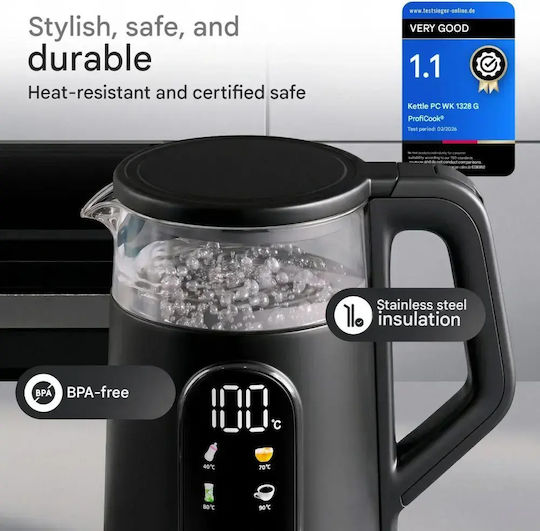 Profi Cook Fierbător de Apă 1.7l 2200W Negru