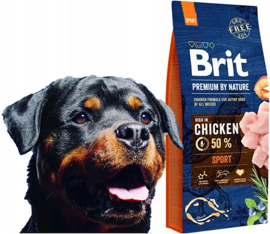 Brit Premium by Nature Sport 15kg Dry Food for Adult Dogs with Chicken and Vegetables