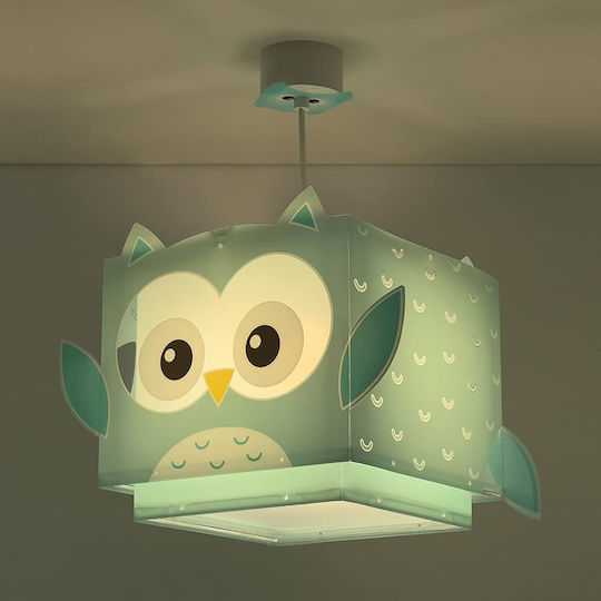 Ango Little Single-Light Kids Ceiling Light Hanging Made of Plastic 15W with E27 Base Turquoise 33x24cm