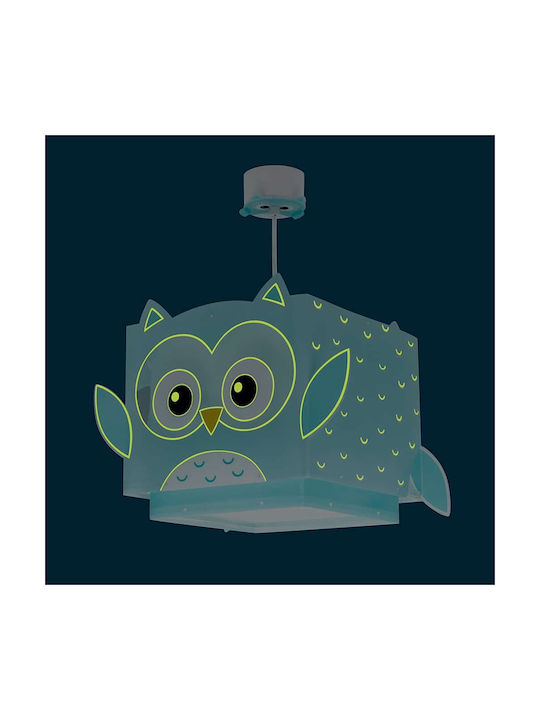 Ango Little Single-Light Kids Ceiling Light Hanging Made of Plastic 15W with E27 Base Turquoise 33x24cm