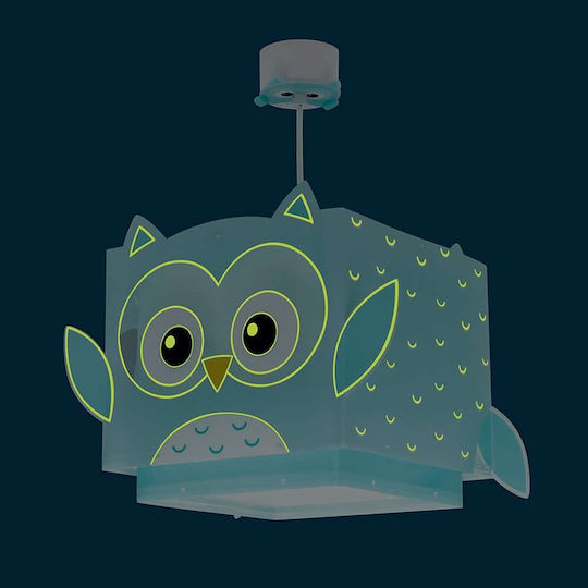Ango Little Single-Light Kids Ceiling Light Hanging Made of Plastic 15W with E27 Base Turquoise 33x24cm