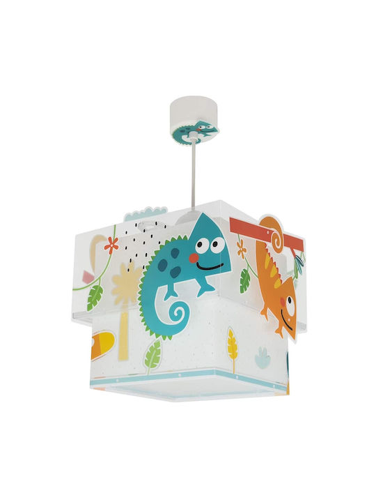 Ango Happy Jungle Single-Light Kids Ceiling Light Hanging Made of Plastic 15W with E27 Base Light Blue 24x24cm