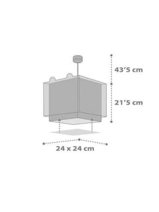 Ango Little Tiger Single-Light Kids Ceiling Light from Plastic 23W with E27 Base Orange 24x24cm