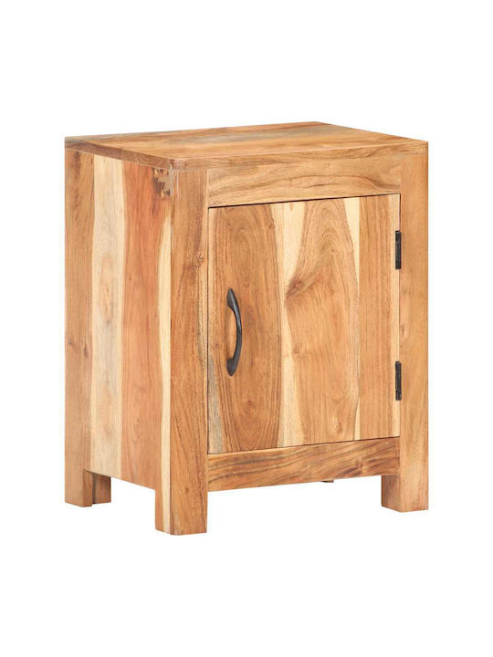 Κομοδίνο από Μασίφ Ξύλο Μπεζ 40x30x50cm