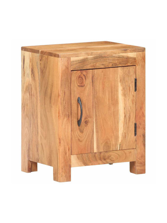 Κομοδίνο από Μασίφ Ξύλο Μπεζ 40x30x50cm