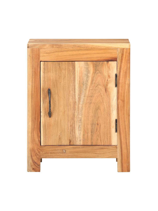 Κομοδίνο από Μασίφ Ξύλο Μπεζ 40x30x50cm