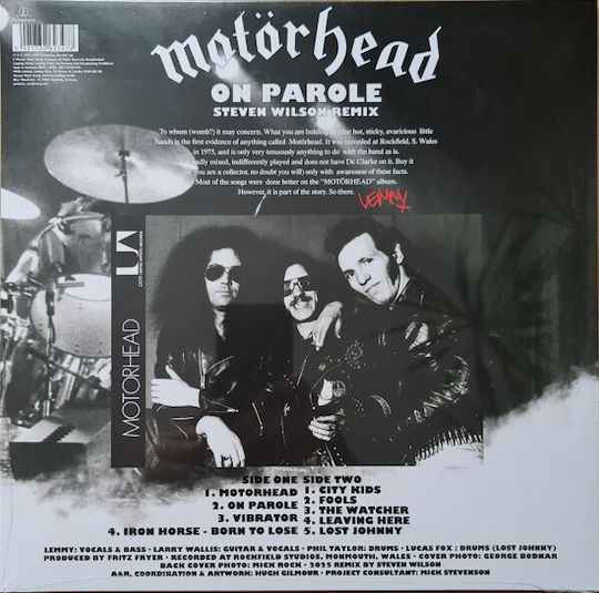 Motörhead On Parole Steven Wilson Remix Vinyl