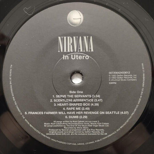 Nirvana In Utero Vinyl