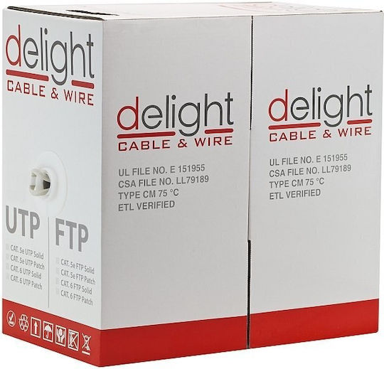 Set 305 Ftp Cat6 Cable 305m Aluminum Shielded Solid Cca Internet Network High Speed Gray Pvc