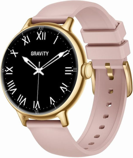 Gravity GT33-1 41mm Smartwatch with Heart Rate Monitor Golden
