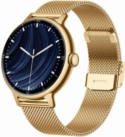 Gravity GT33-1 41mm Smartwatch with Heart Rate Monitor Golden
