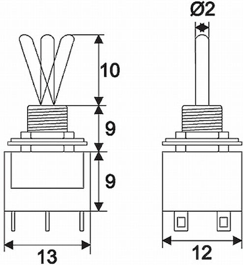 Комплект 5 On-off-on Лостови Превключватели 250v 3a Dpdt Превключвател 2 Кръга 6 Пина Комплект 5 Бройки