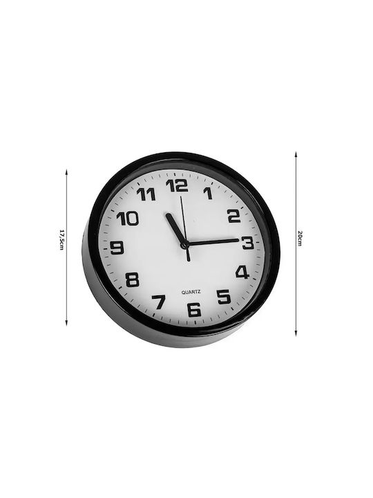 Ceas de Perete Clasic Analogic 20cm Negru cu Mecanism Quartz Silențios