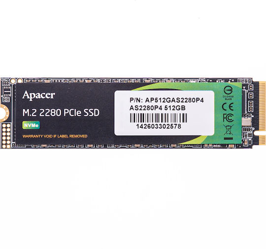 Apacer AS2280P4 SSD 512GB τύπου M.2 με σύνδεση PCI Express 3.0 AP512GAS2280P4-1