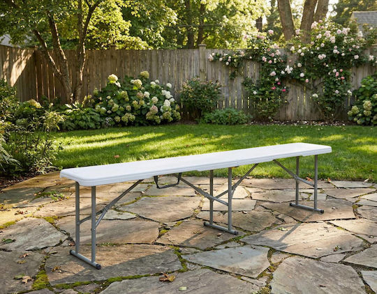 Пластмасово Градинско Сгъваемо Скамейка Hr Folding Plastic Bench 180*28*43cm