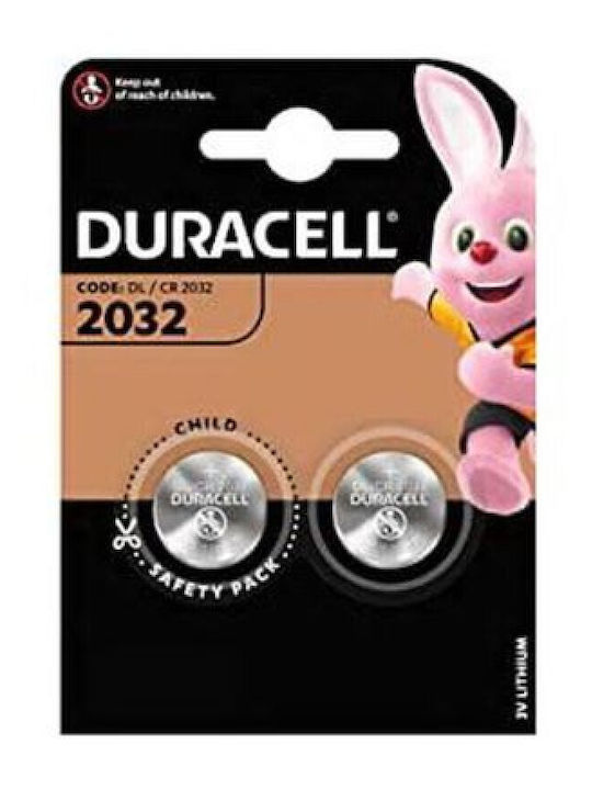 Battery Set 2x Cr2032 Duracell Lithium 3v 225mah 20x3.2mm