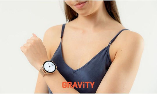 Gravity GT11-7 Smartwatch 45mm cu Pulsometru (Rose Gold)