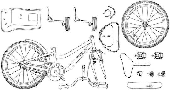 vidaXL 14" Детско Колело BMX Бяло