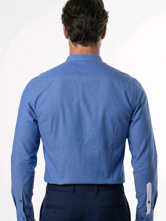 Langärmeliges Herrenhemd Blau