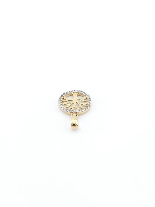 Charm with Stones from Gold 14K with Zircon