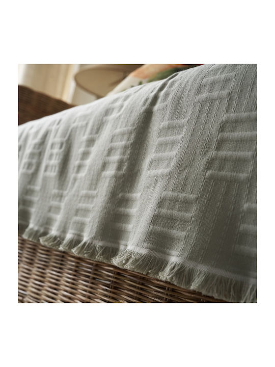 Gofis Home Calyra Four-Seater Sofa Jacquard Throw 180x350cm Smoke Green