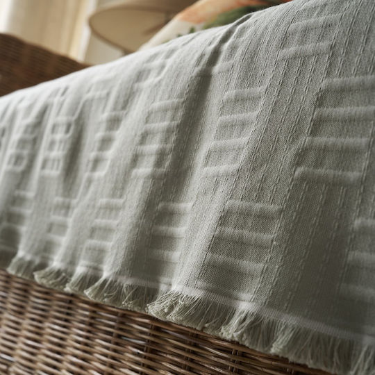 Gofis Home Calyra Four-Seater Sofa Jacquard Throw 180x350cm Smoke Green